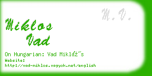 miklos vad business card